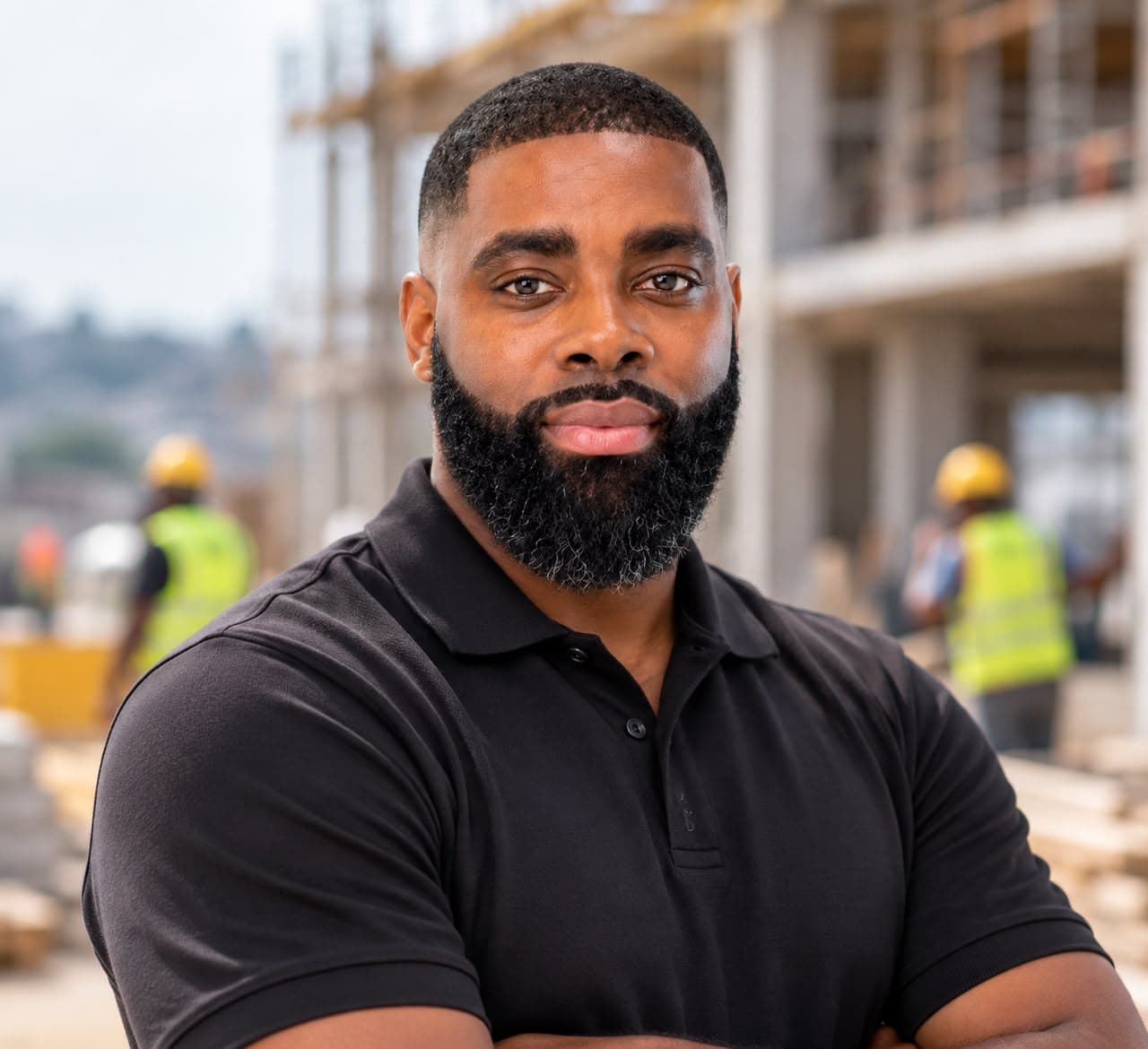 Sigismund Kuuku Ocansey on a ProSquare construction site